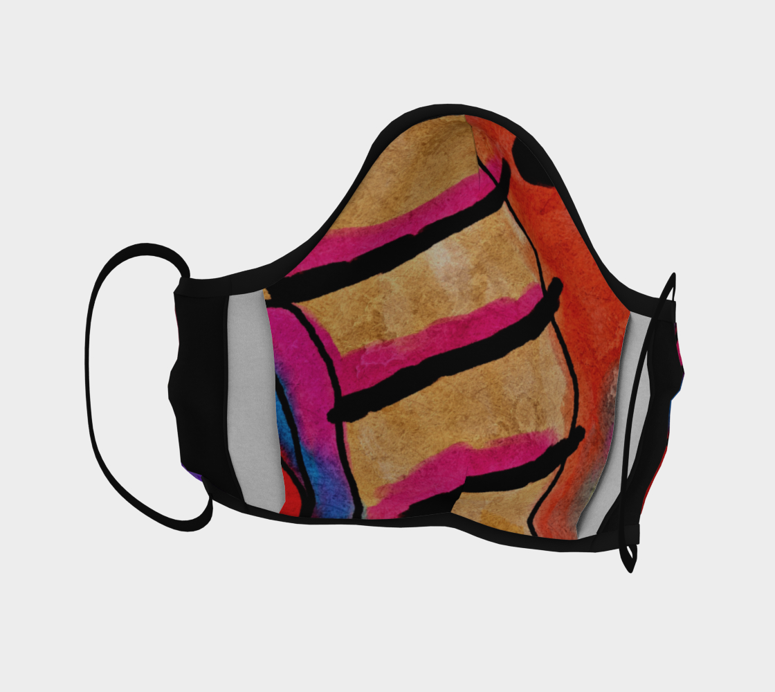 Aperçu de Colorful Abstract Art Face Mask #4