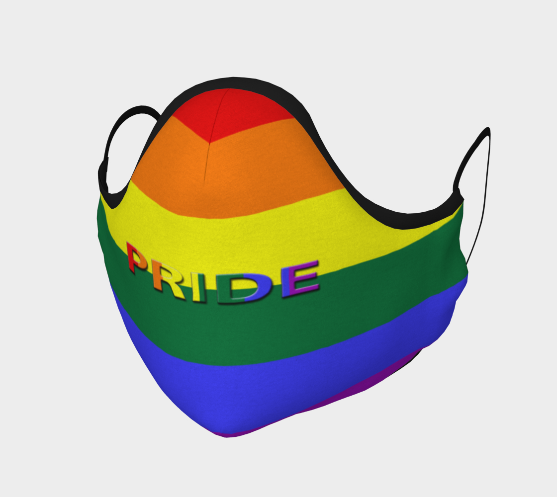 Face Mask Rainbow Flag with Pride Typography, AOWSD preview