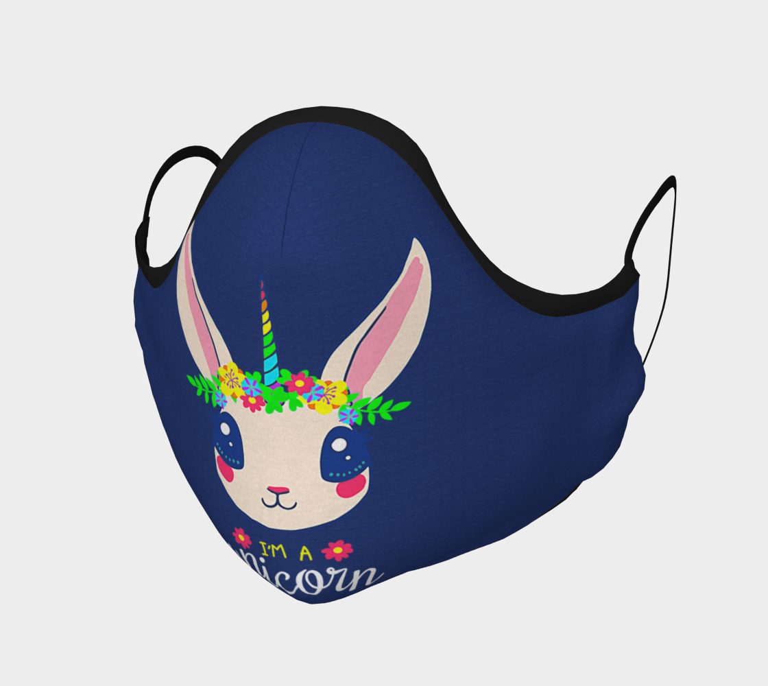 Face Mask I Am a Unicorn Bunny, AOWSD preview