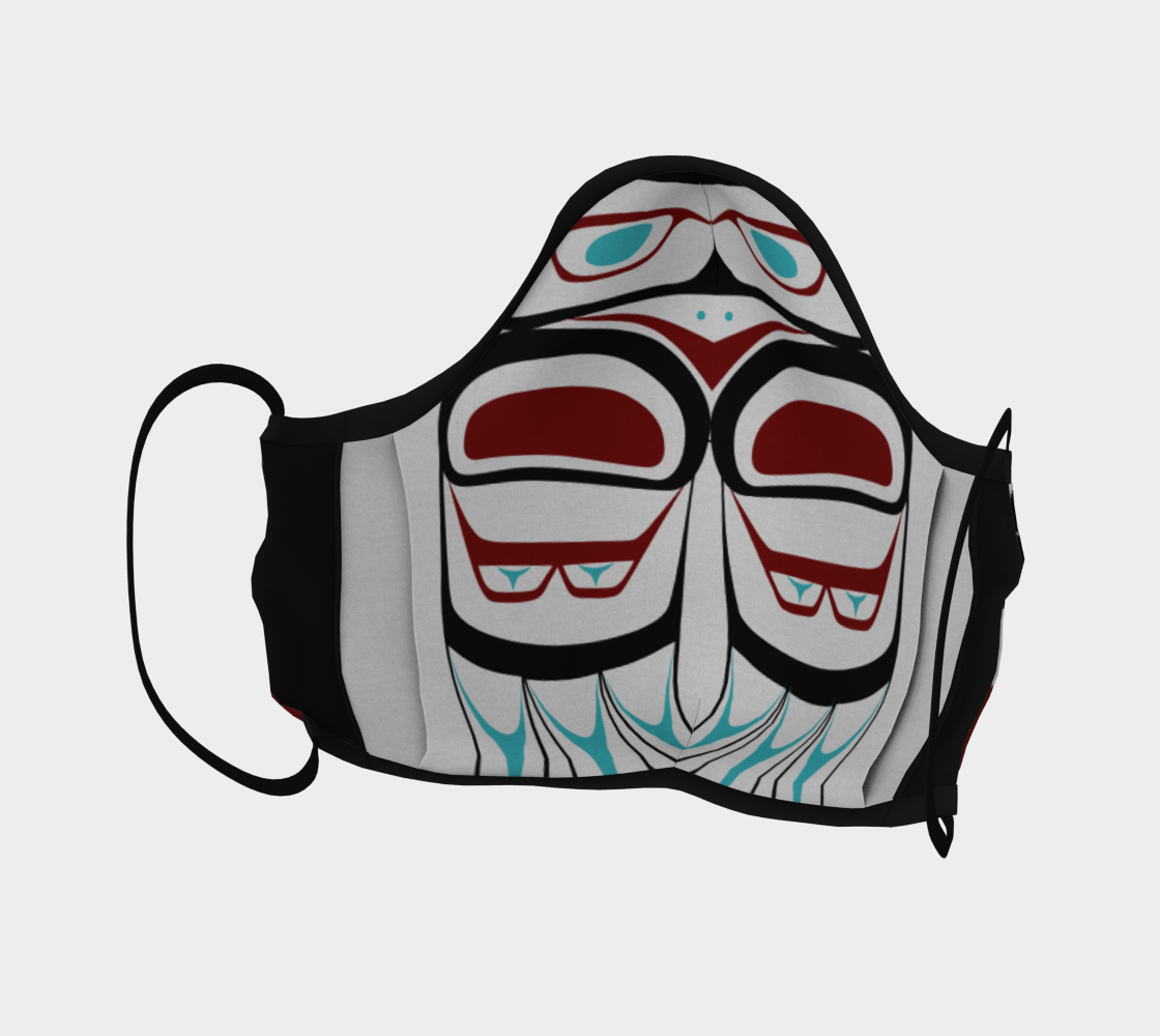 Warrior Owl Pacific Northwest Formline Face Mask Revised Layout preview #4