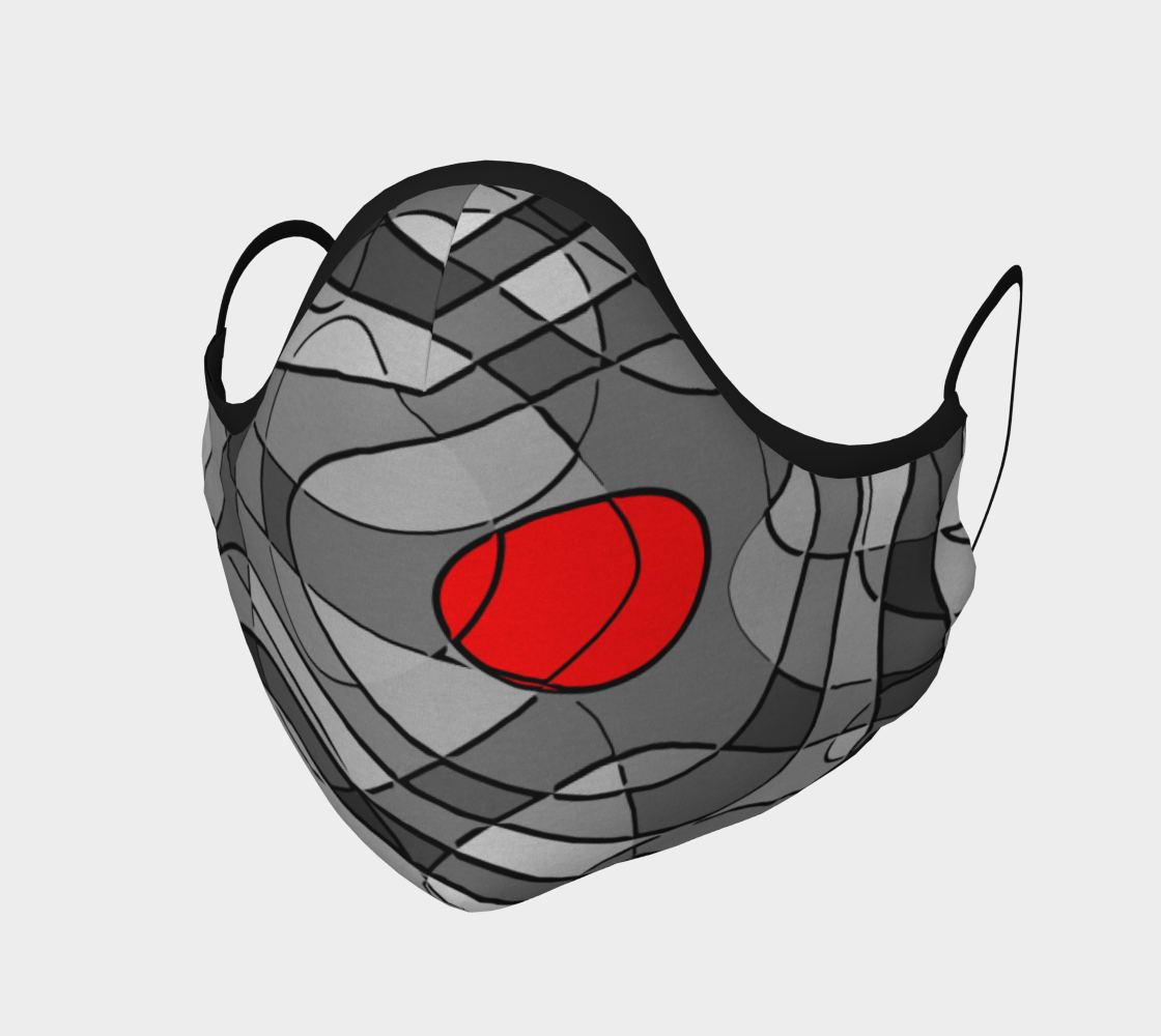 Pop Art Squiggly Loops - Grey Mix Red preview