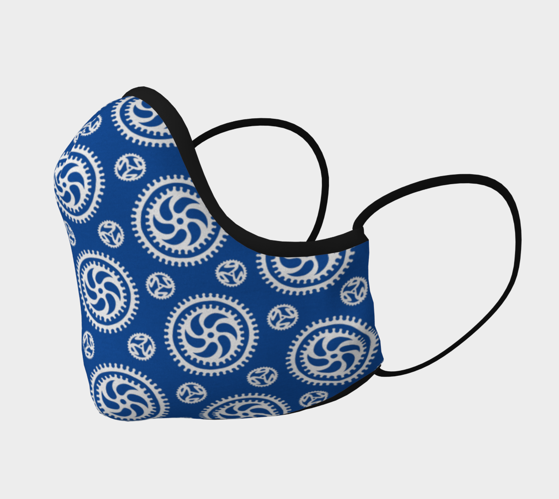 Bike Chainring Face mask - blue preview #2