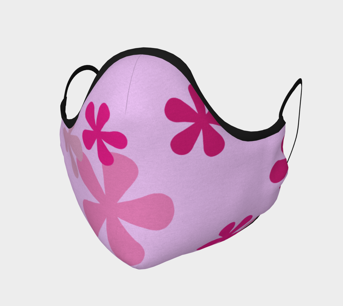 Pink Retro Flowers Face Covering preview