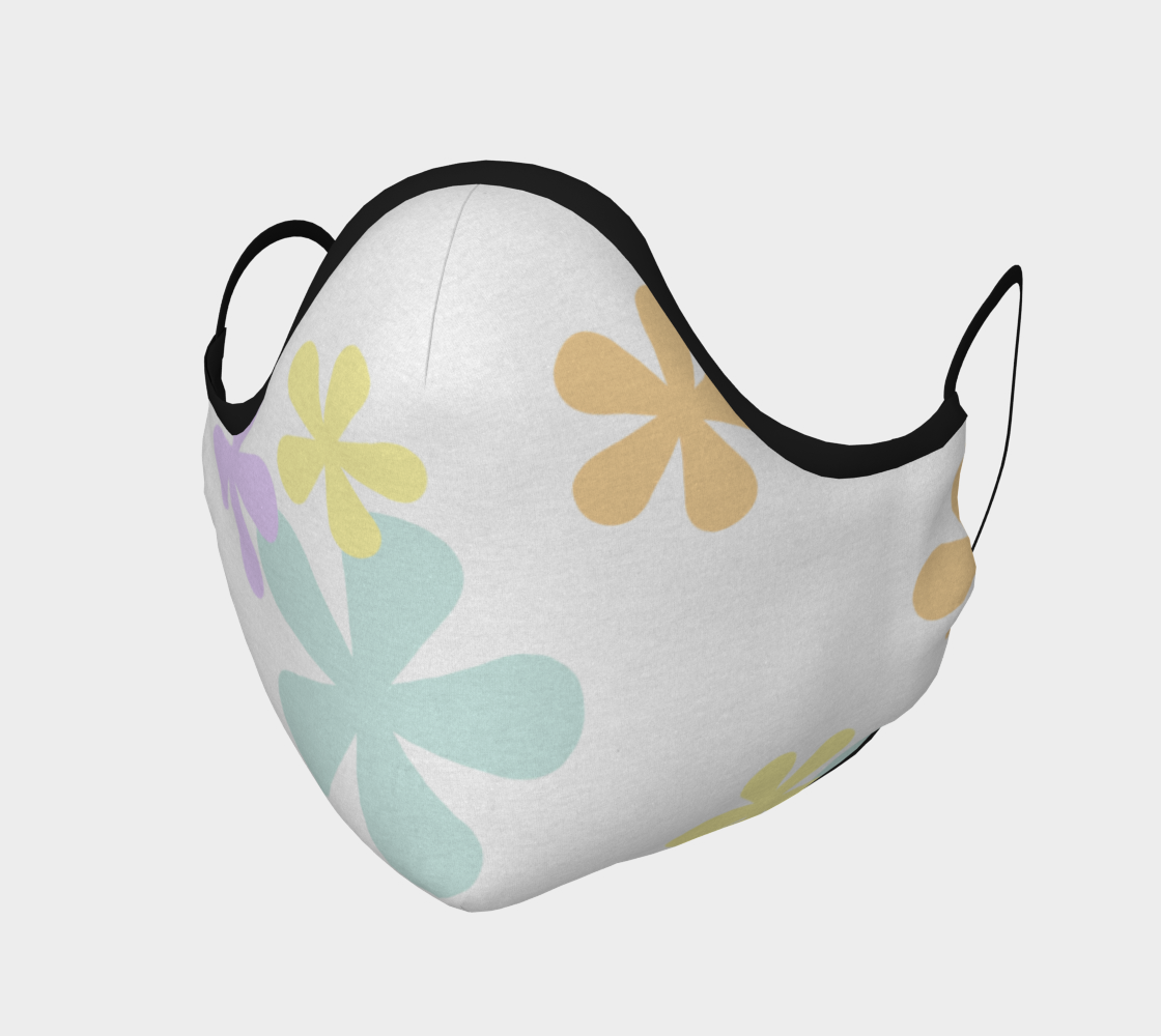 Pastel Retro Flowers Face Covering preview