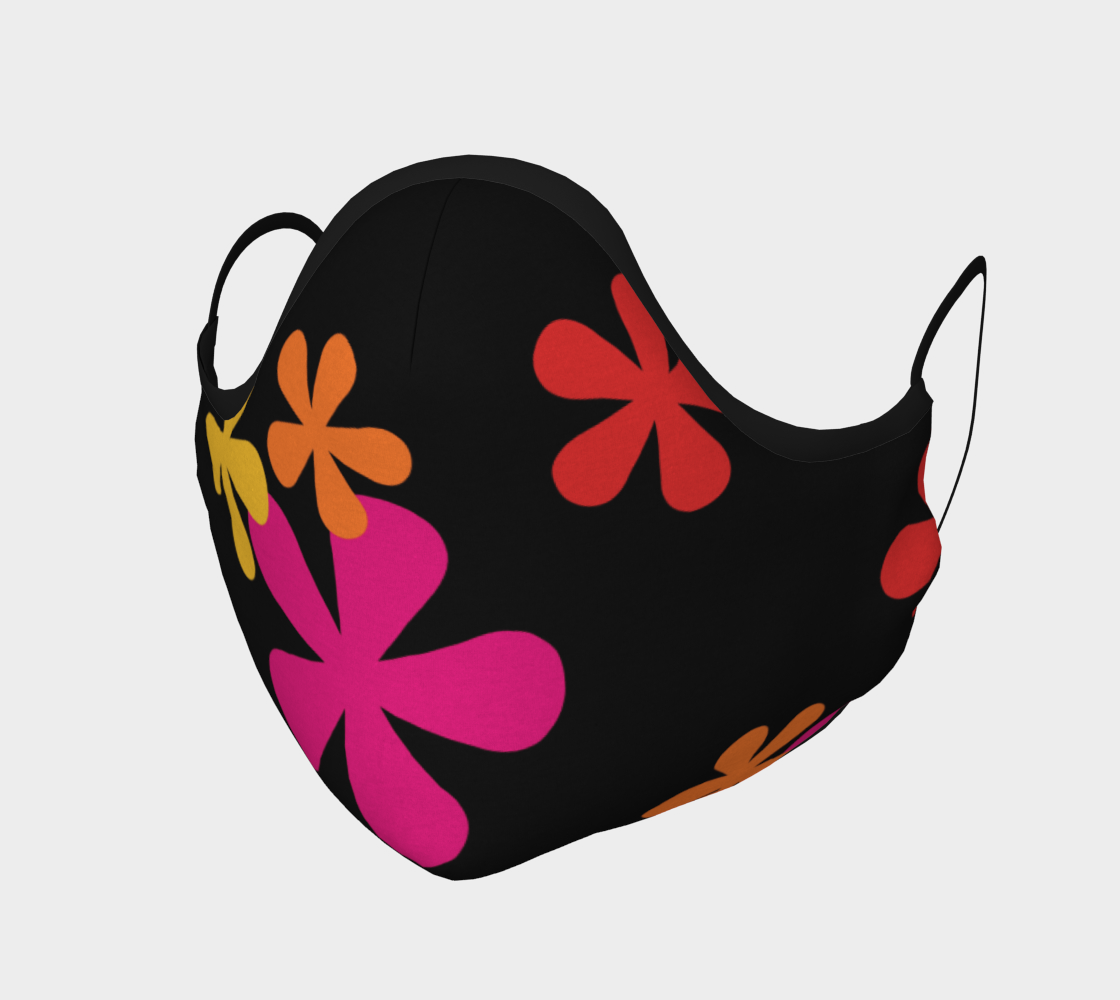 Neon Retro Flowers Face Covering preview