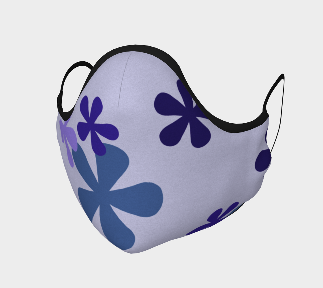 Blue Retro Flowers Face Covering preview