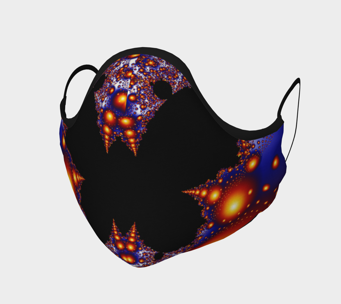 Indigo and Orange Butterfly Orbs Face Covering preview