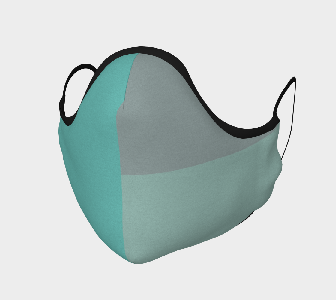 Grey With Teal Accents Face Covering preview