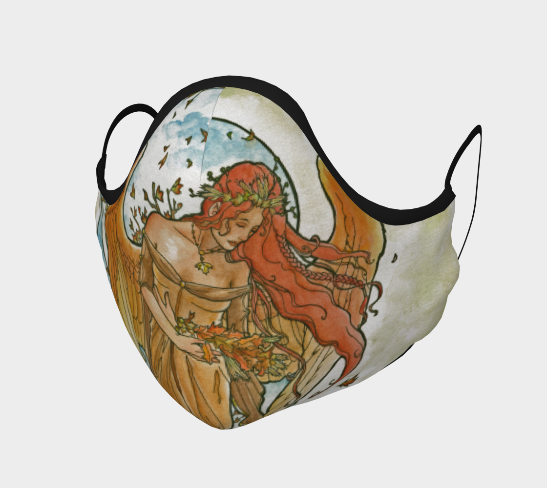 Angel of Autumn - Angels of the Seasons Art Nouveau Series - Face Mask preview