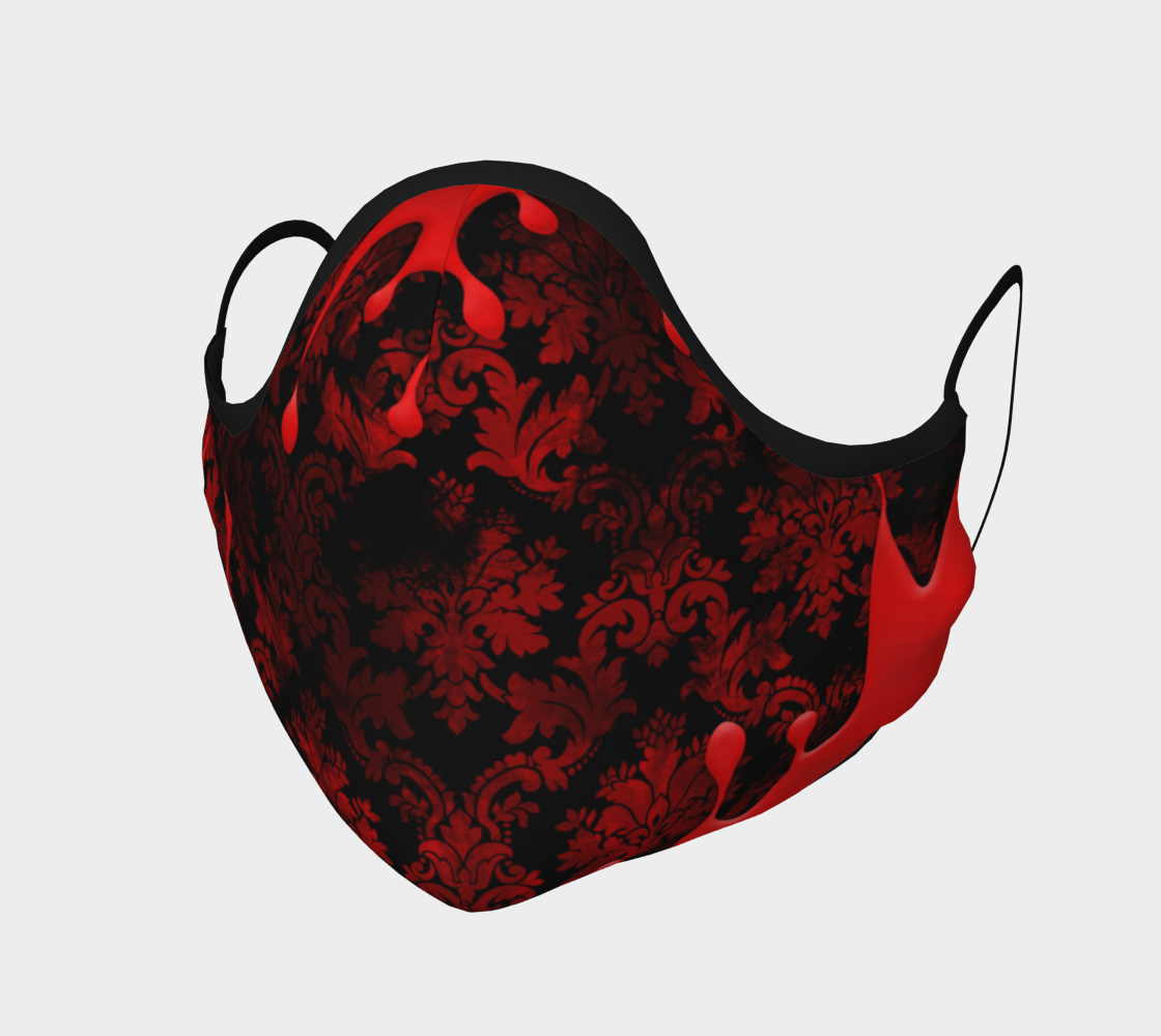 Bloody Red Damask Face Mask preview