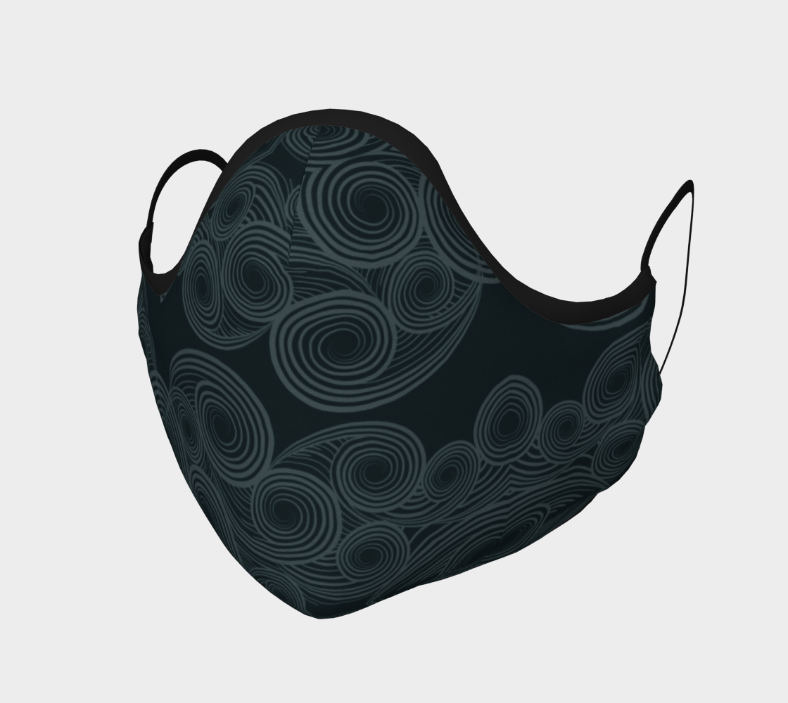 Swirly Dark Blue Face Mask preview