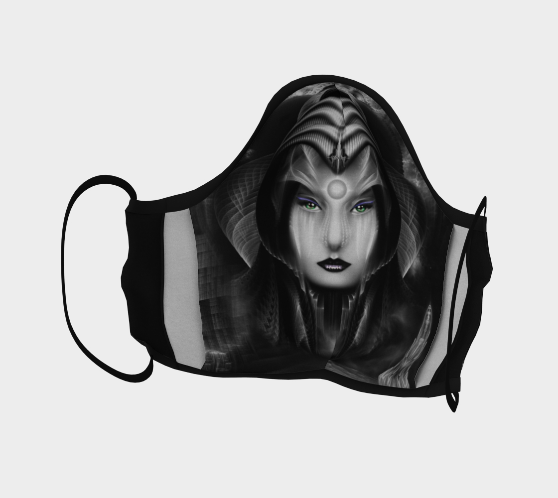 Cyiria Queen Of The Dark Realm Fractal Art Face Mask preview #4