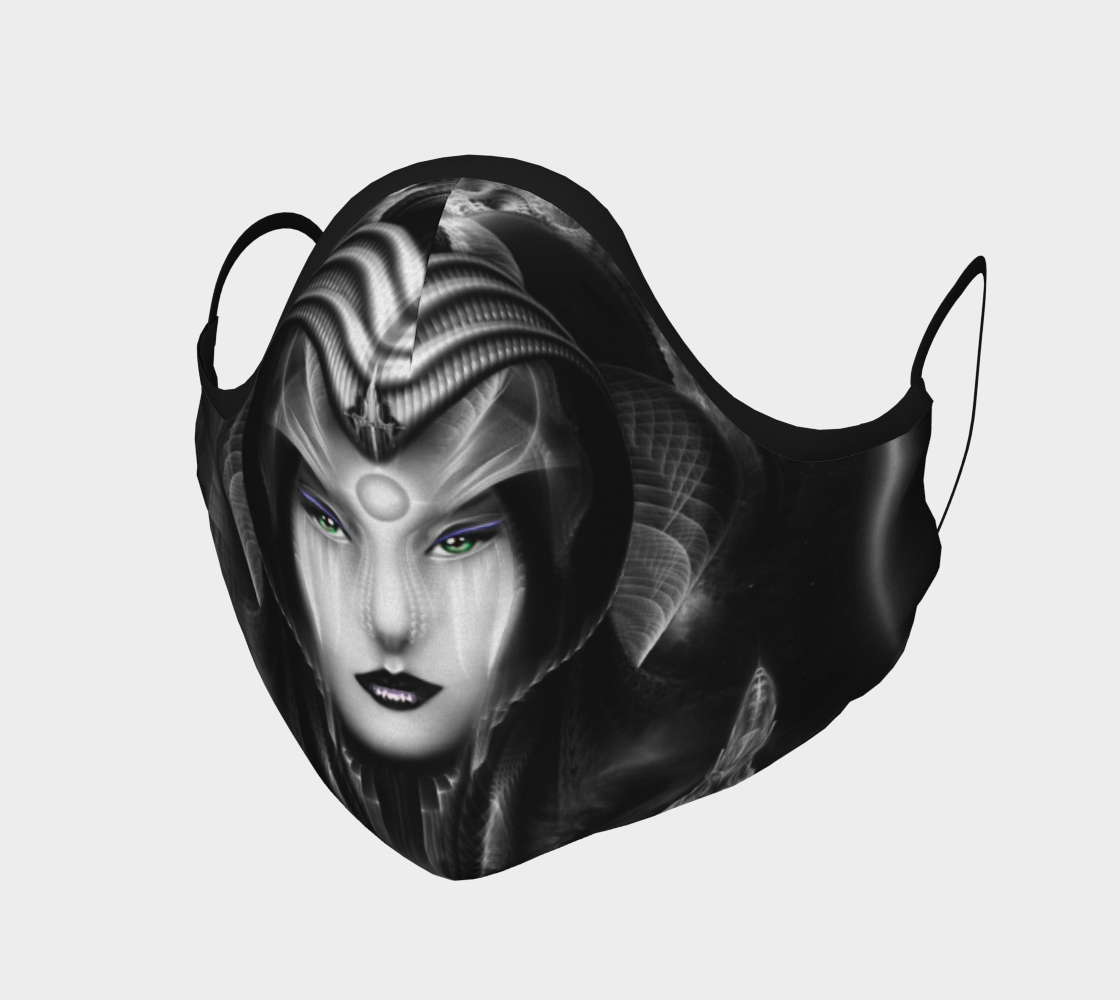 Cyiria Queen Of The Dark Realm Fractal Art Face Mask preview