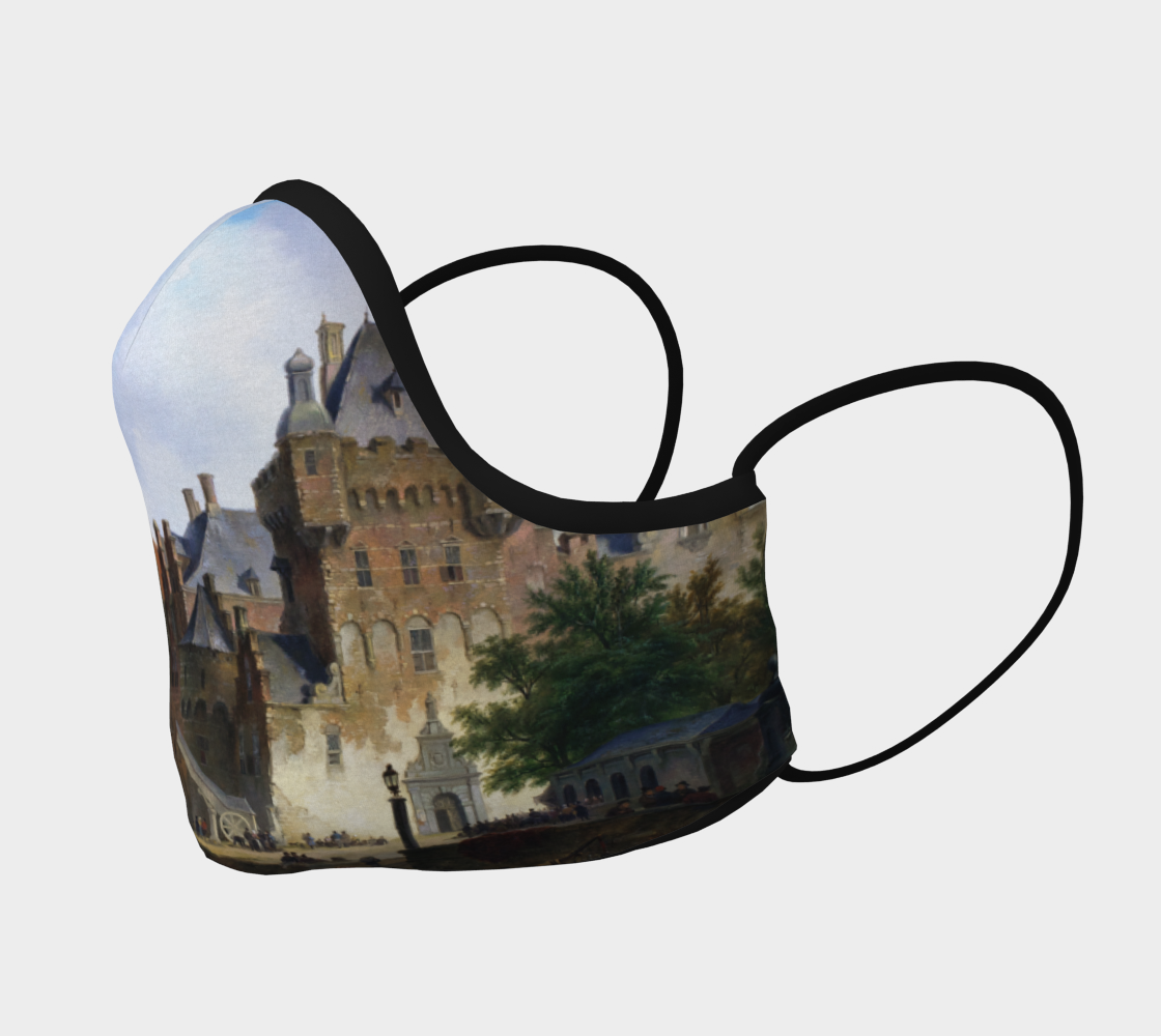 Fantasy Cityscape With The Mauritshuis by Bartholomeus van Hove Face Mask thumbnail #3