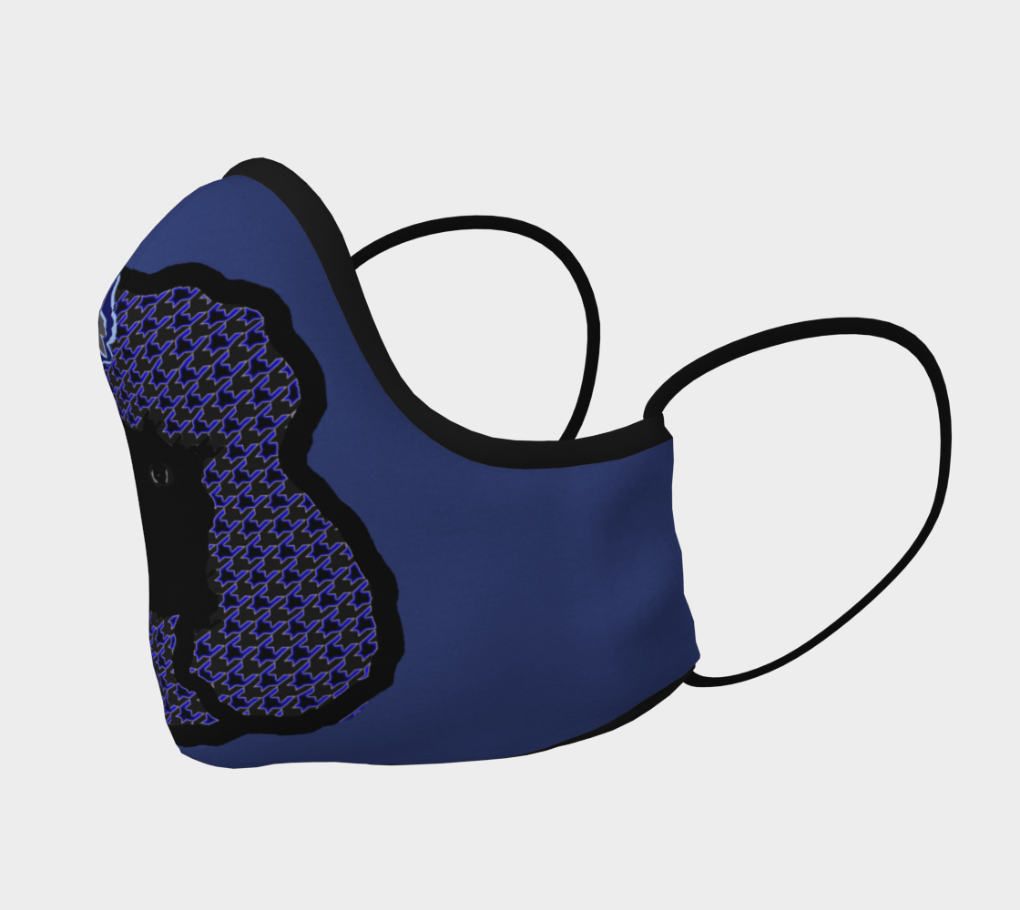 Face Mask Poodle Blue Pattern preview #2