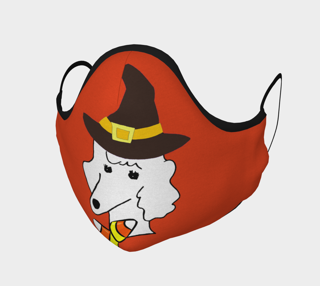 Face Mask White Poodle Candy Corn preview #1