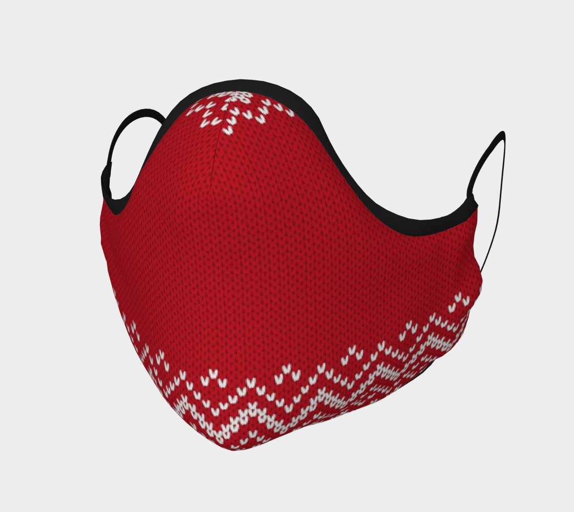Red Knitted Pattern Face Covering preview