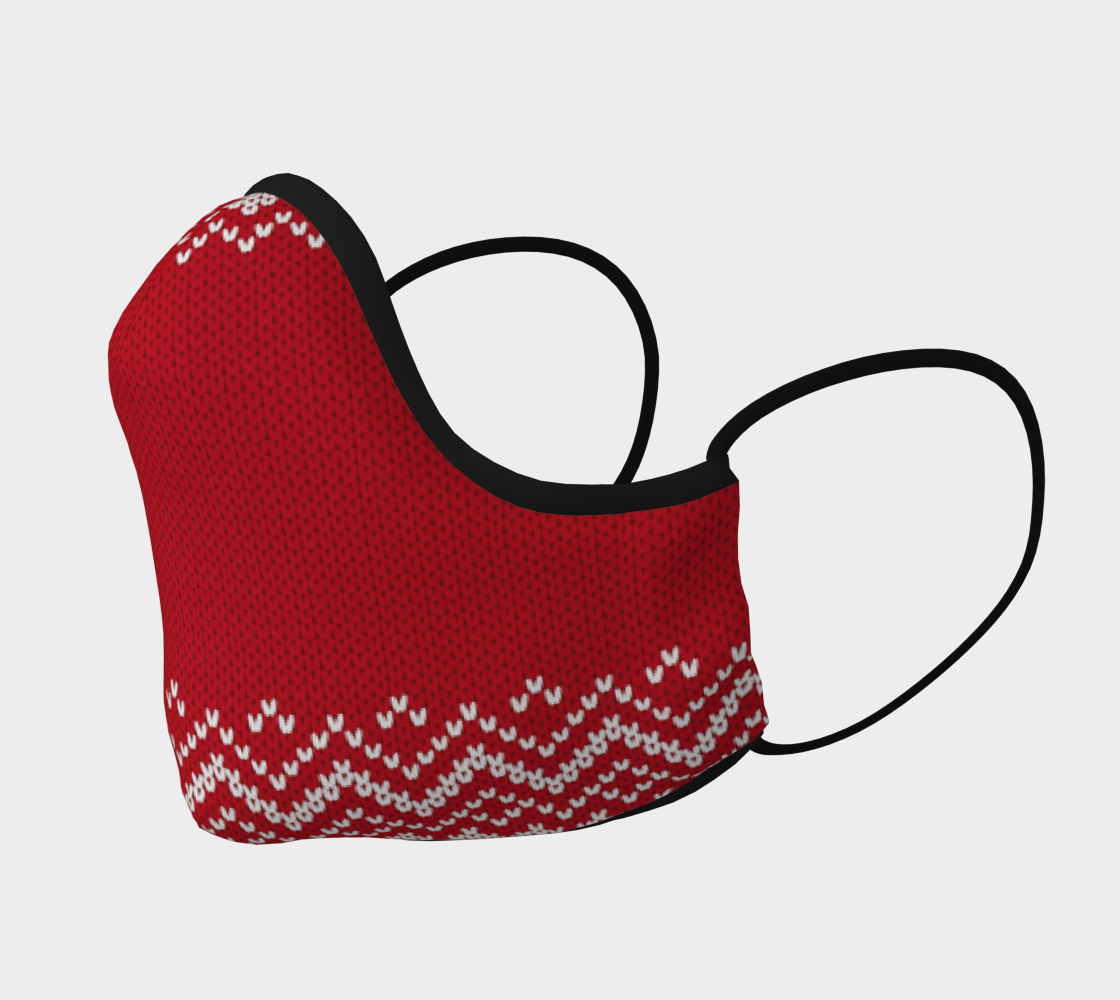 Red Knitted Pattern Face Covering preview #2