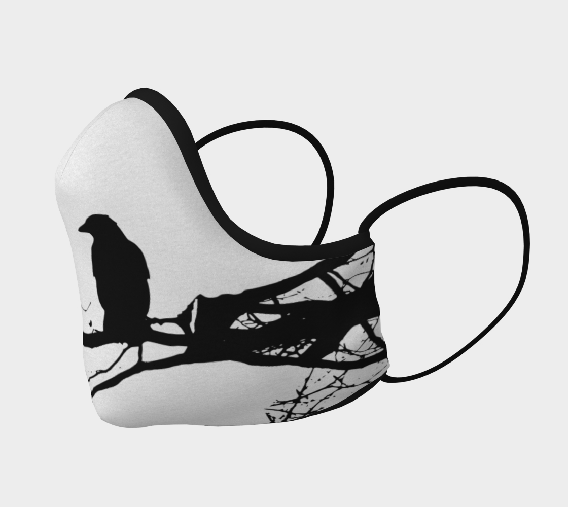 Raven FaceMask Black on White preview #2