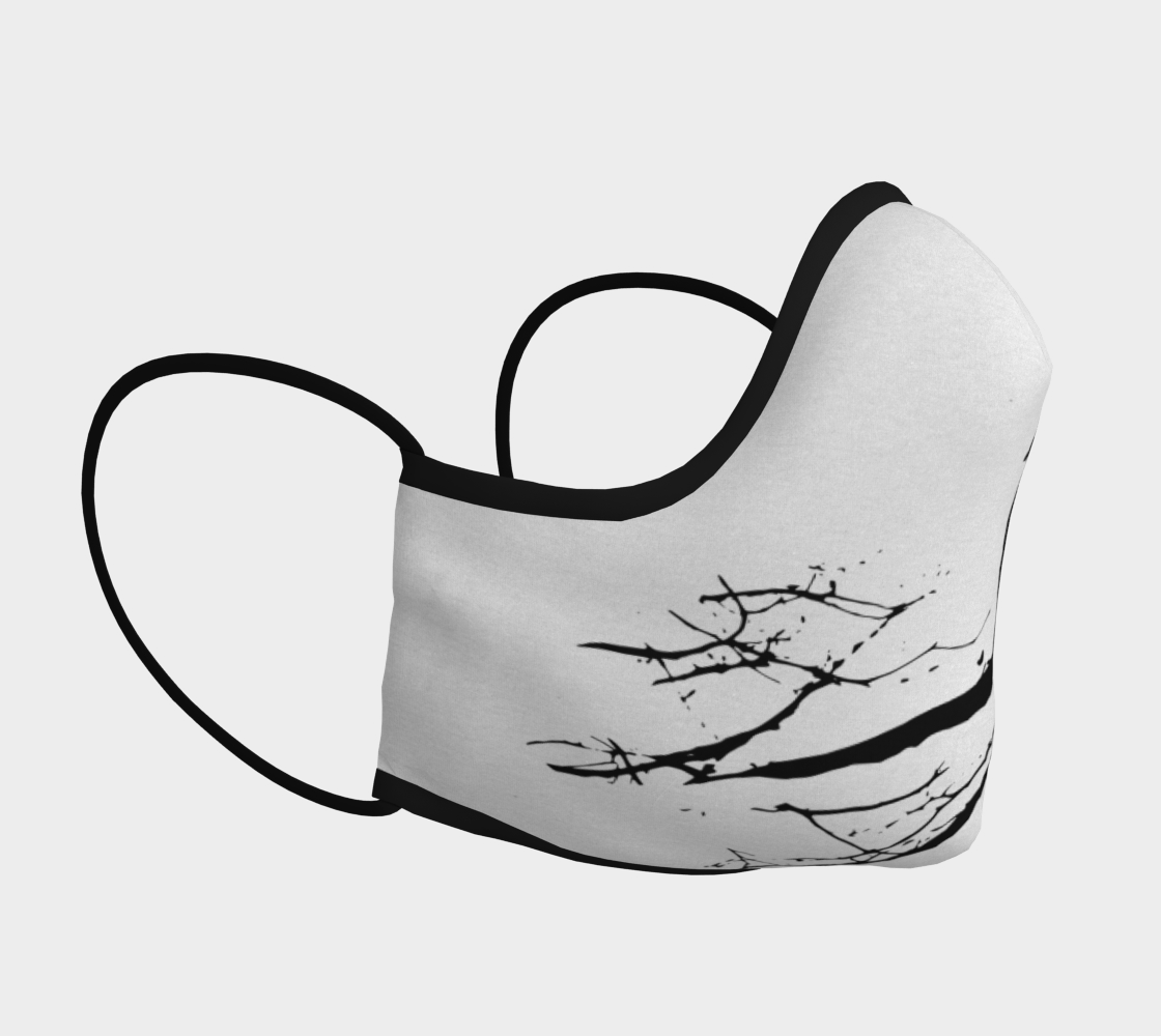 Raven FaceMask Black on White preview #3