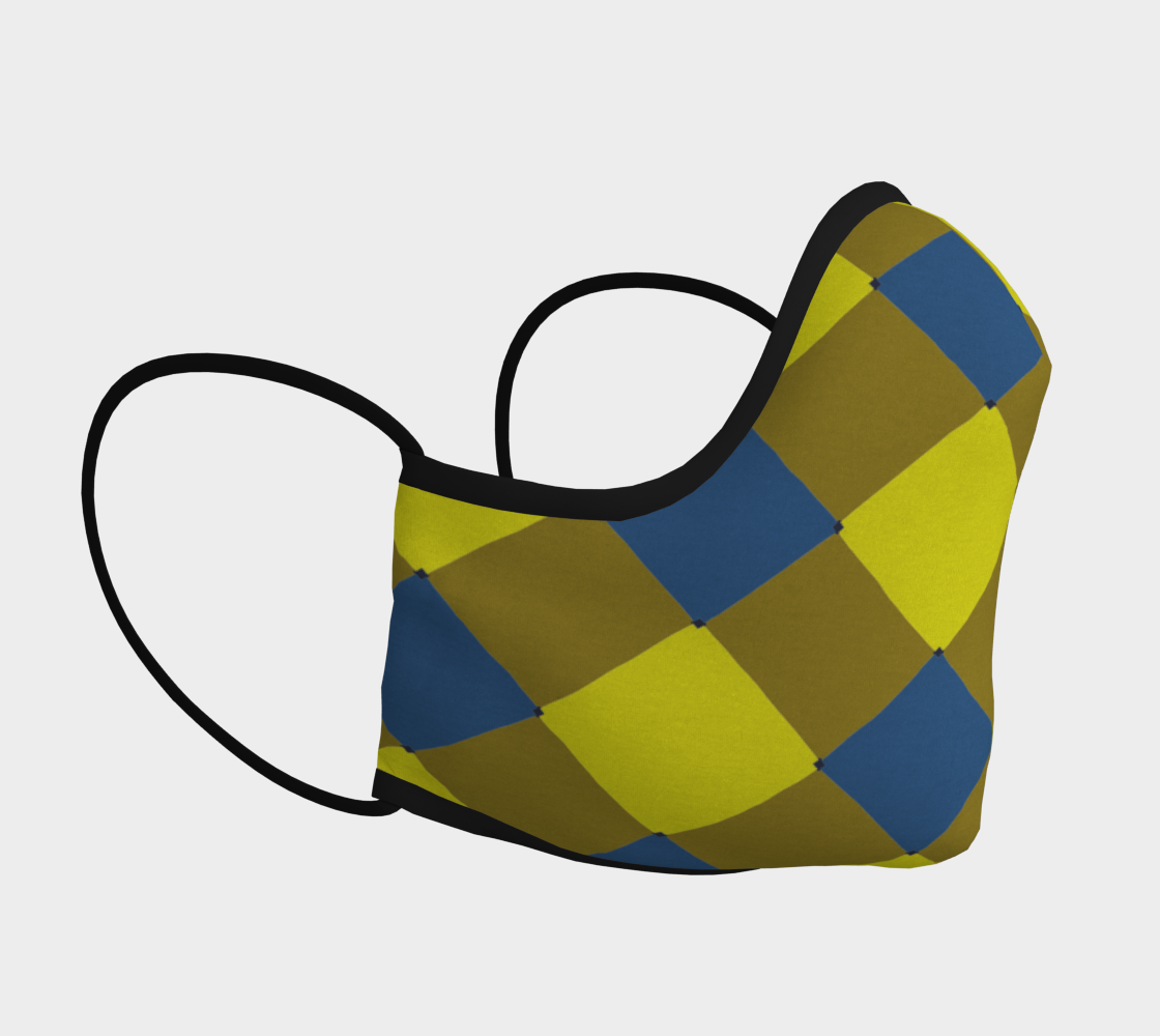Blue and Yellow Plaid Face Mask Miniature #4