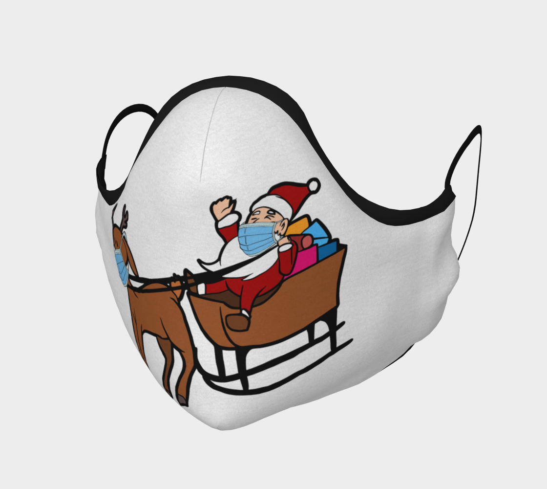 Aperçu de Santa Claus, Reindeer, & Quarantine Christmas Face Mask, AWSD