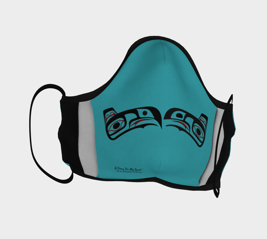 Raven Northwest Art Tlingit Facemask - Eagle Raven on Reverse preview #4