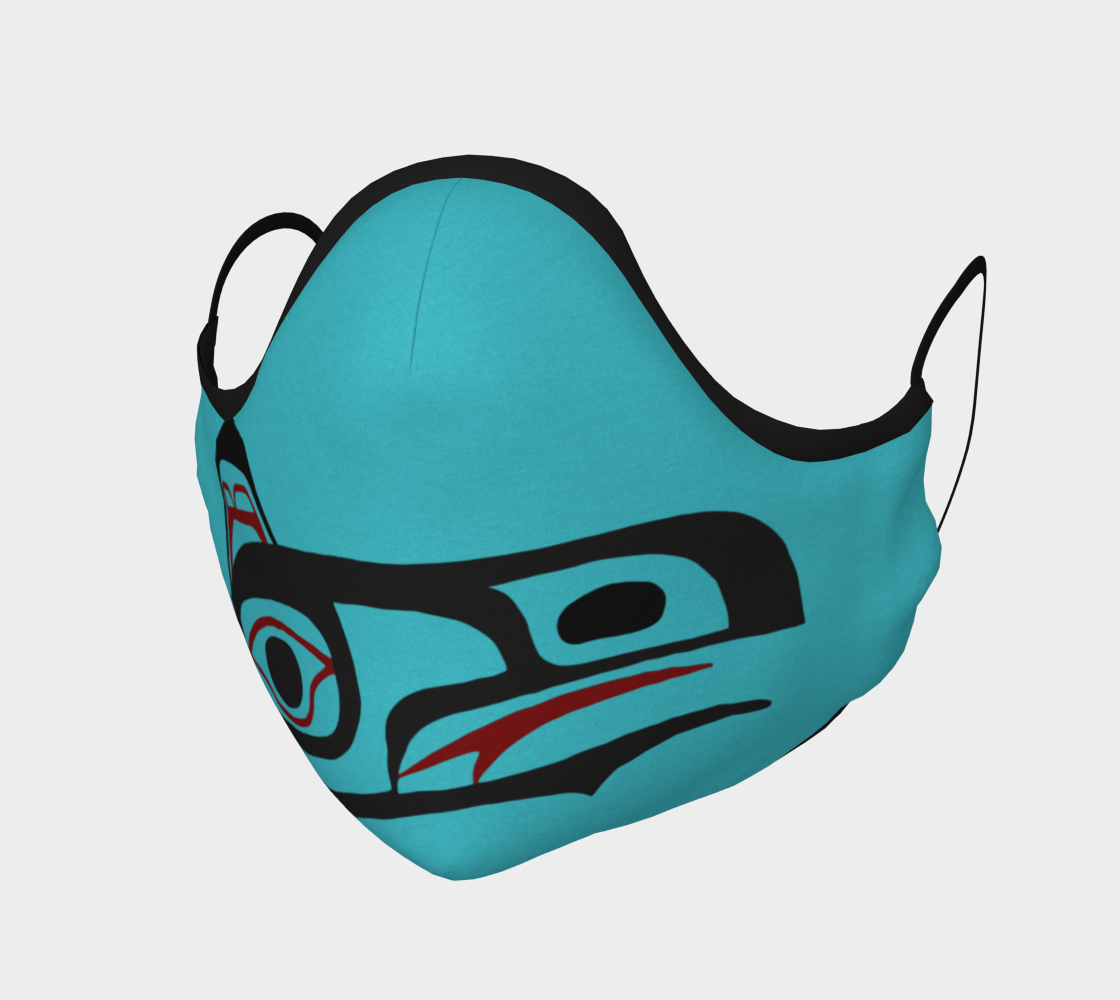 Raven Northwest Art Tlingit Facemask - Eagle Raven on Reverse preview #1