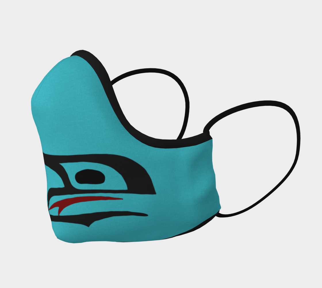 Raven Northwest Art Tlingit Facemask - Eagle Raven on Reverse preview #2