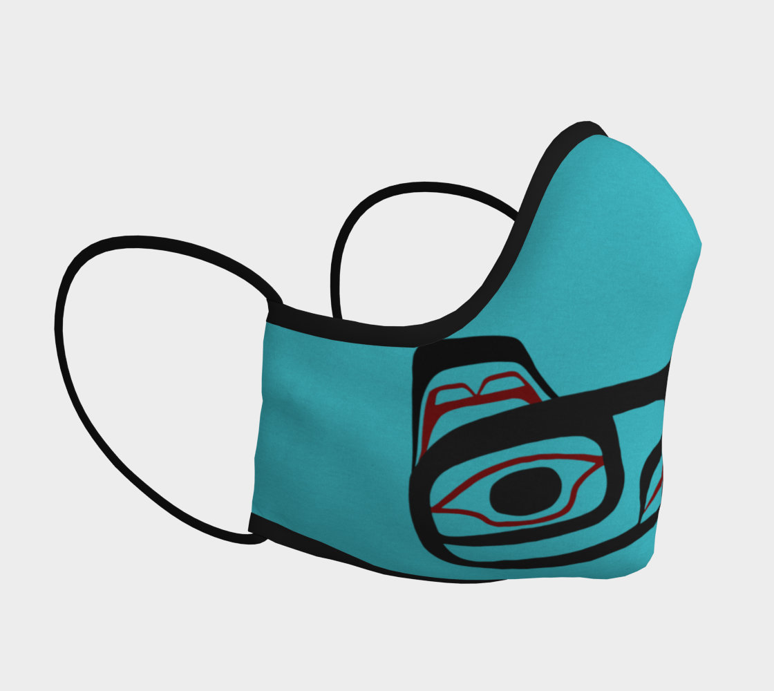 Raven Northwest Art Tlingit Facemask - Eagle Raven on Reverse preview #3