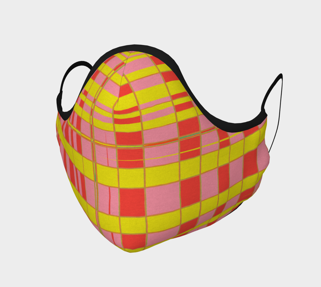 Aperçu 3D de Pink Plaid Face Mask