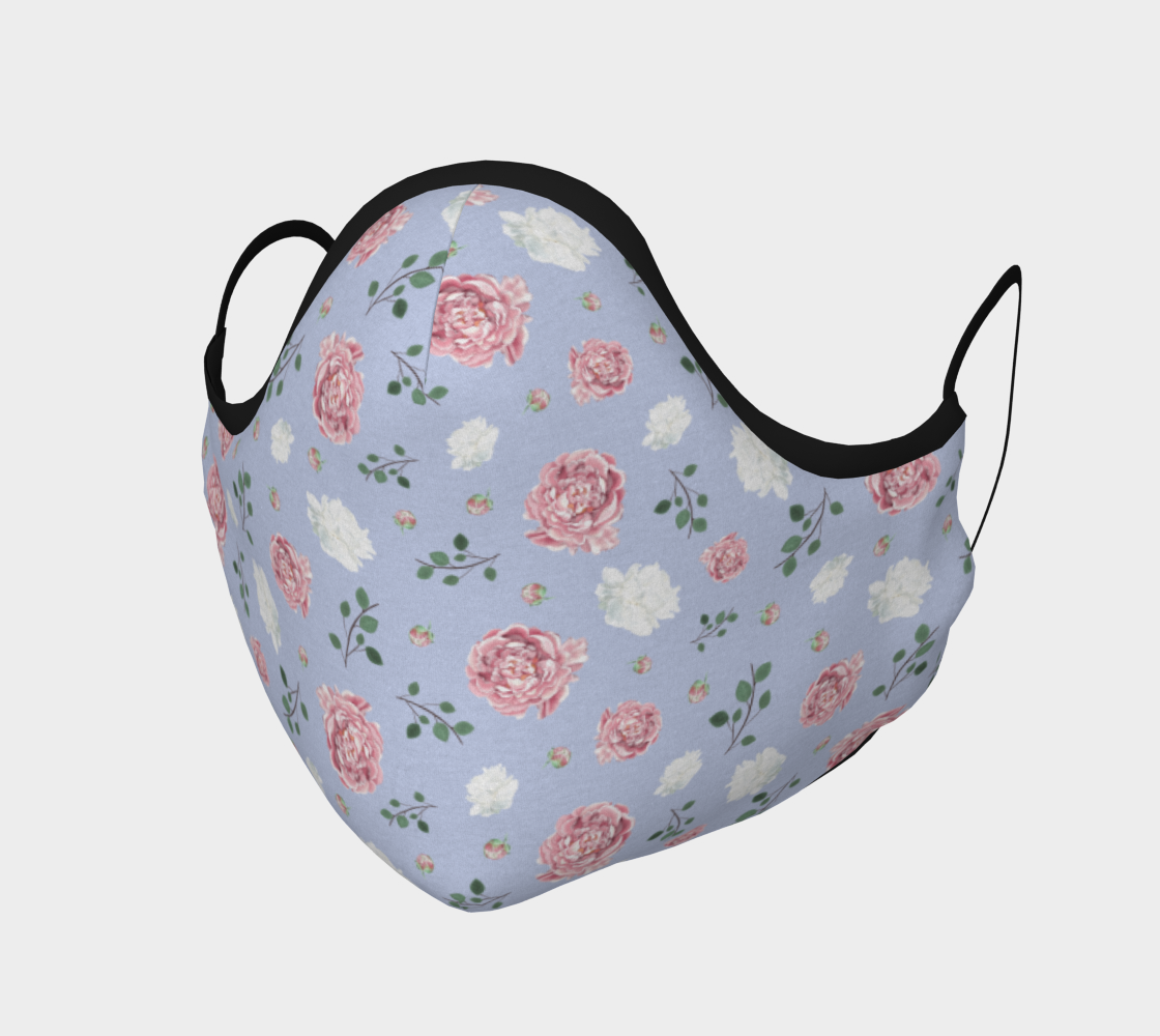 Peonies Face Mask (Blue) preview