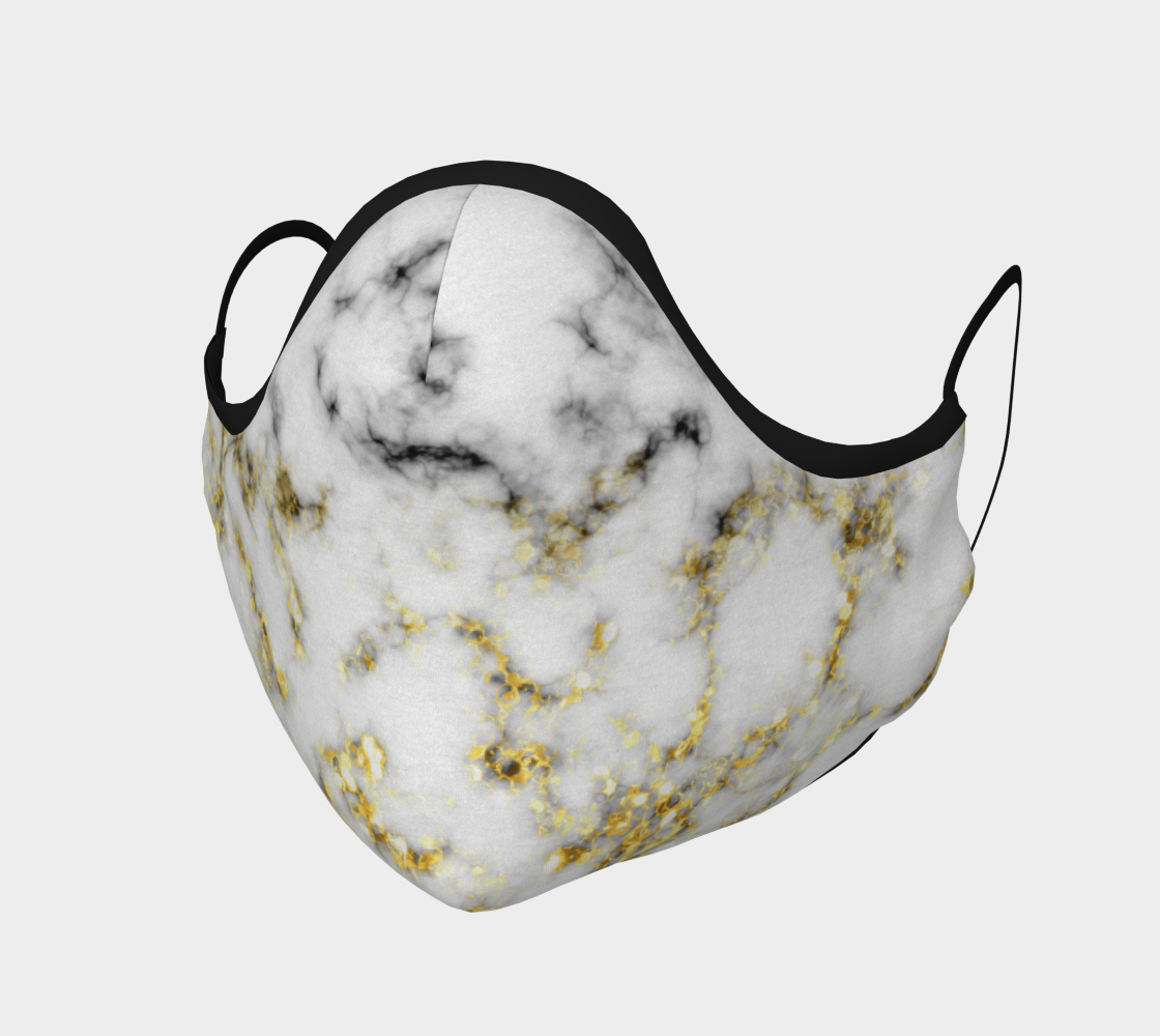 Aperçu de Black and white marble gold sparkle flakes