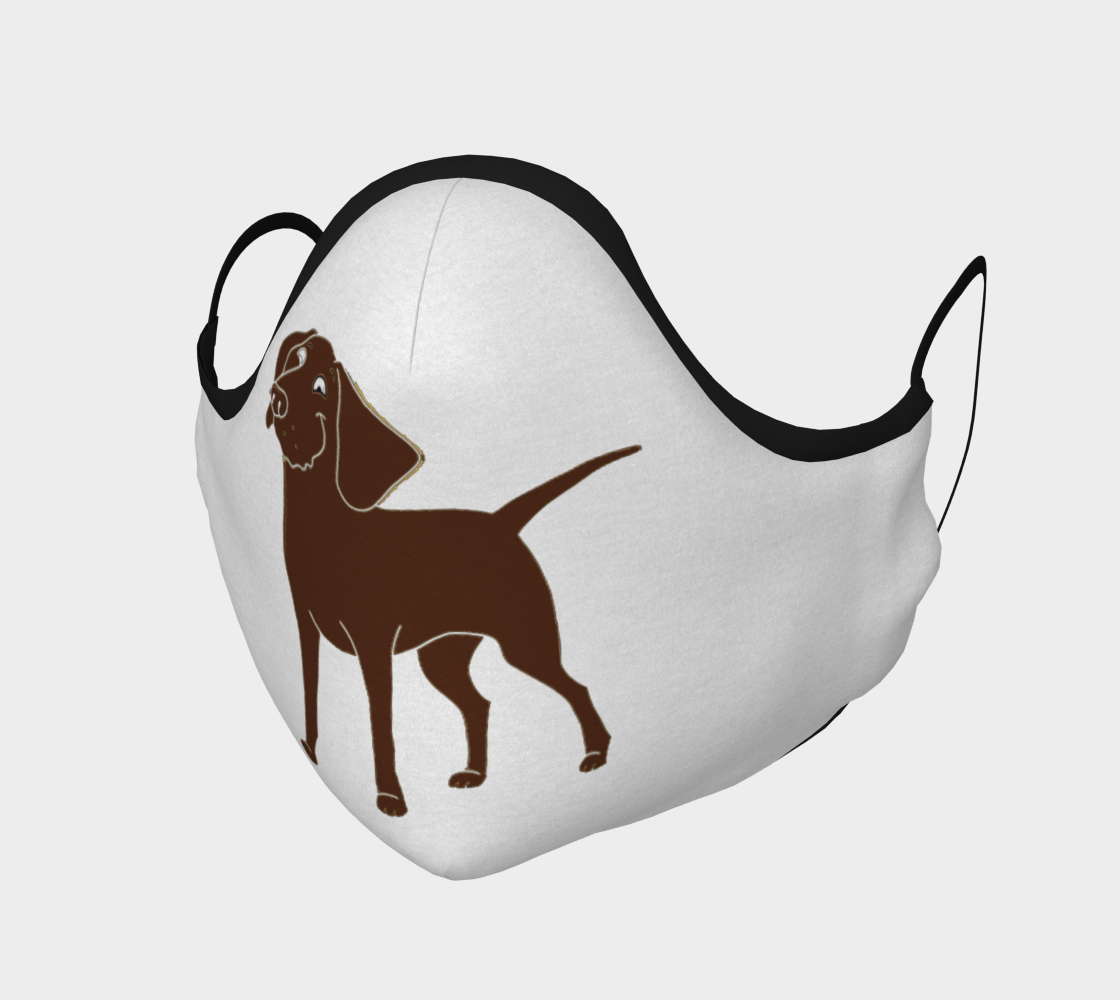 Labrador Retriever chocolate cartoon face covering mask preview #1