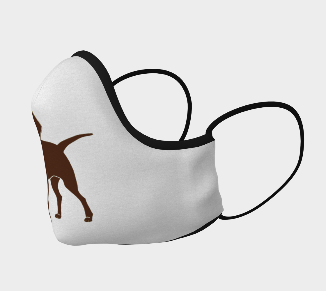 Labrador Retriever chocolate cartoon face covering mask preview #2