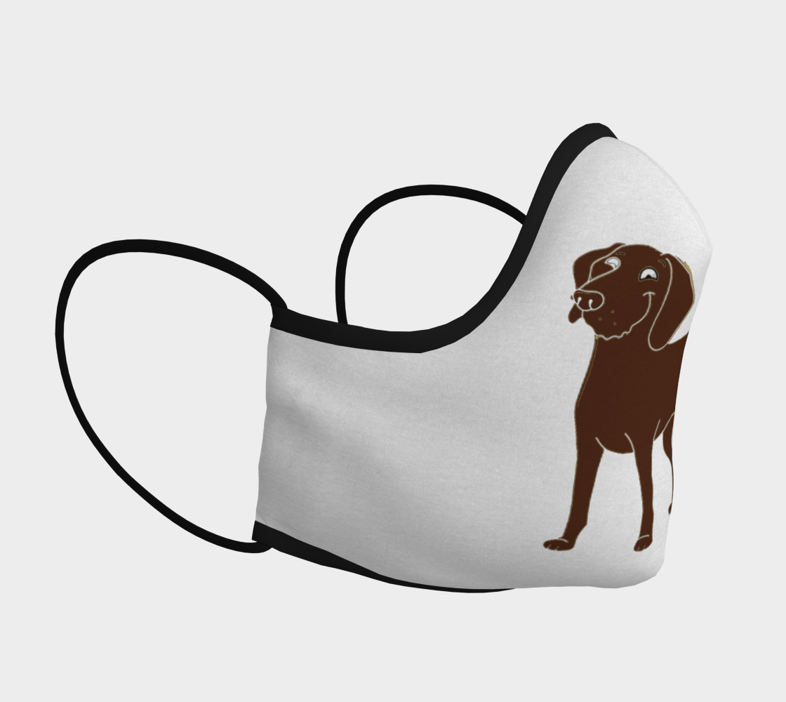 Labrador Retriever chocolate cartoon face covering mask preview #3