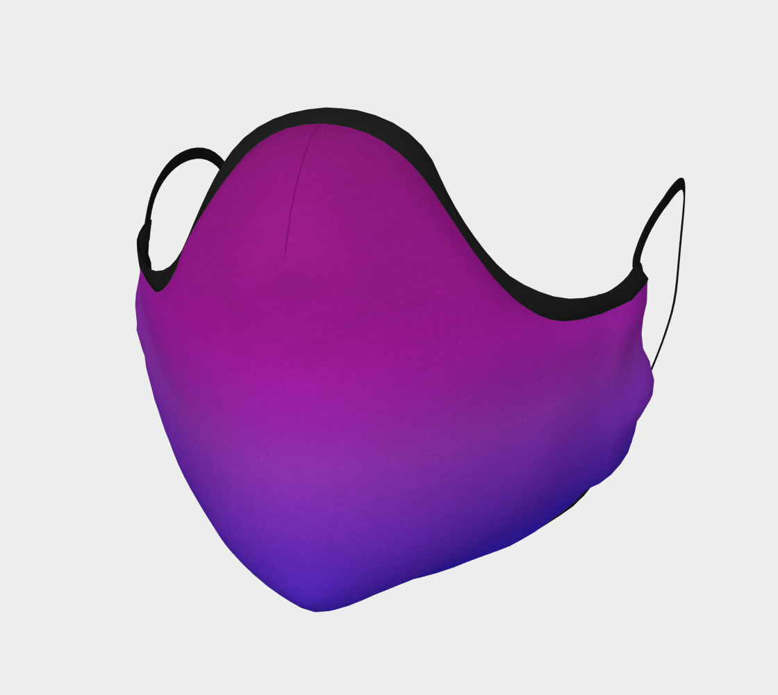 Aperçu de Purple to Blue Blend Cloth Face Mask, AWSM