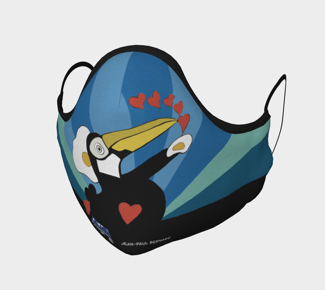 Toucan toco bleu noir JPetMEL couvre visage  preview