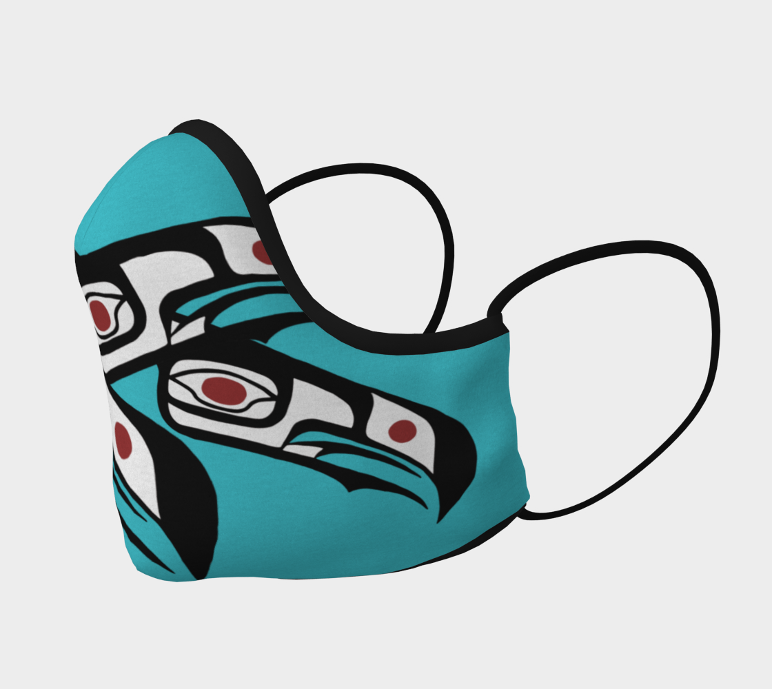 Tlingit Many Eagles Facemask Teal preview #2