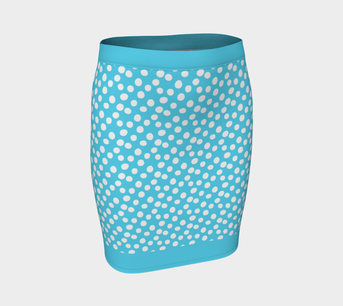 All About the Dots Fitted Skirt - Blue preview