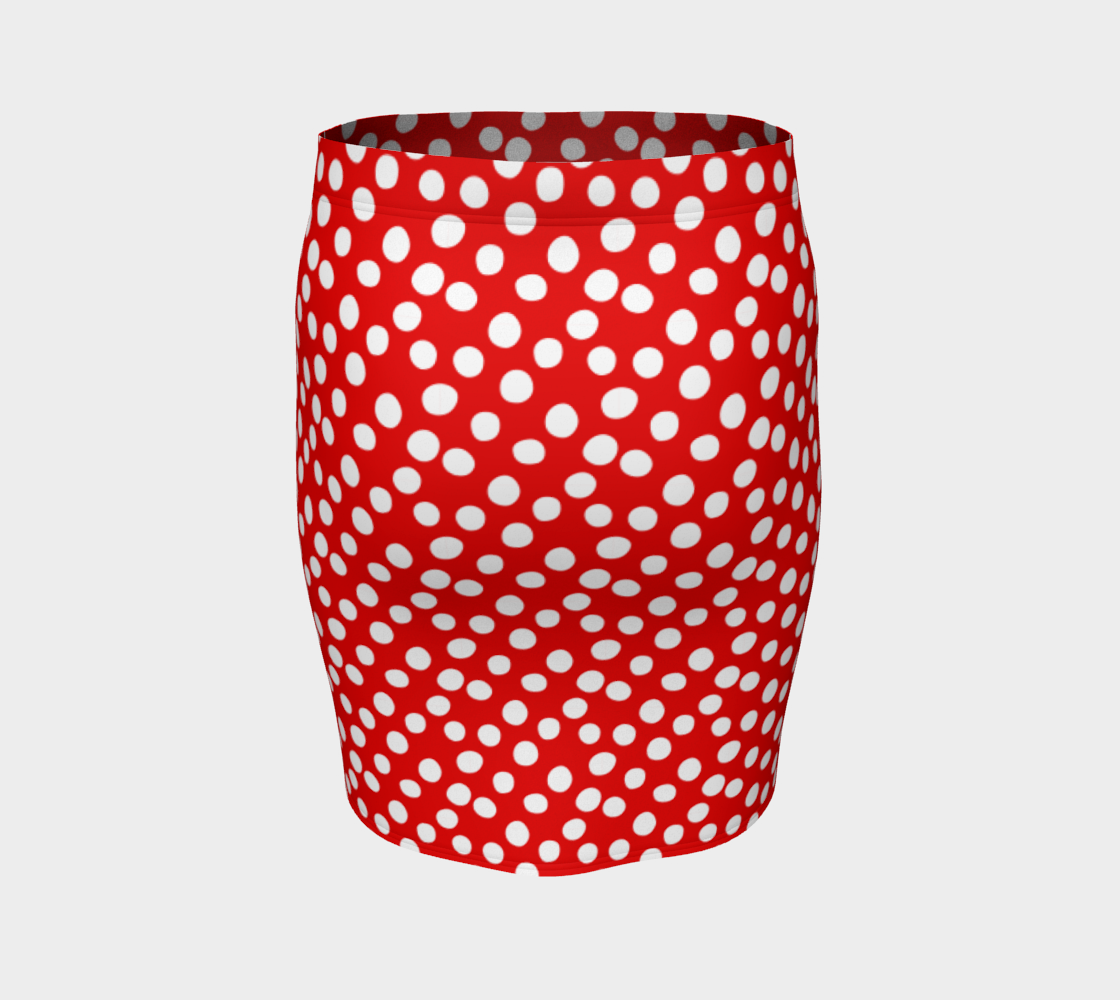 All About the Dots Fitted Skirt - Red Miniature #5