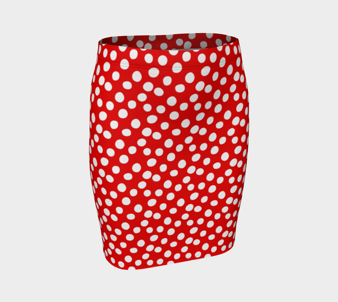 Aperçu 3D de All About the Dots Fitted Skirt - Red