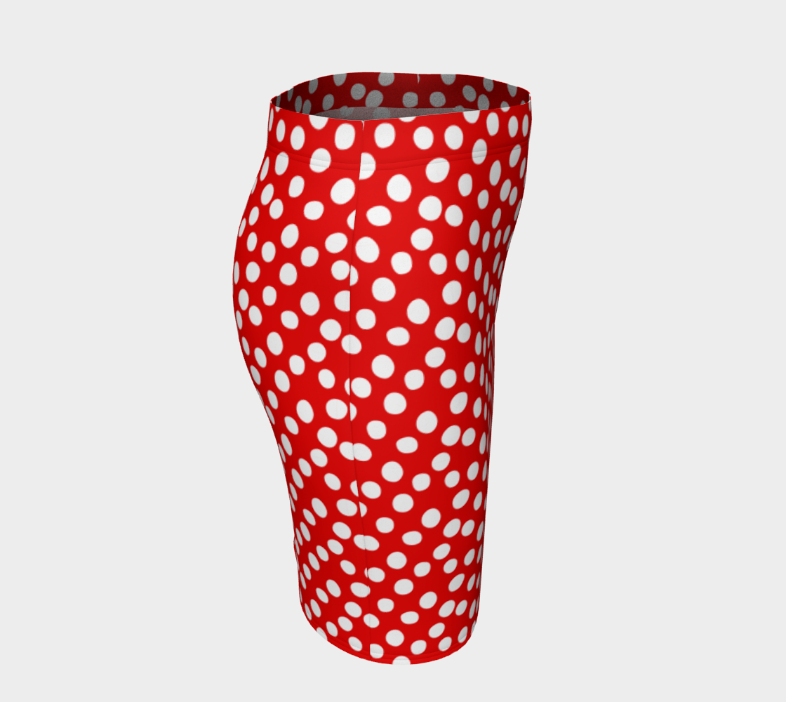 All About the Dots Fitted Skirt - Red Miniature #4