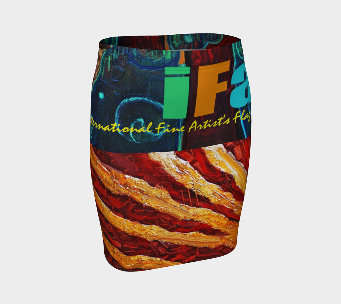 OFFICIAL INT'L FINE ARTIST'S FLAG FITTED SKIRT preview