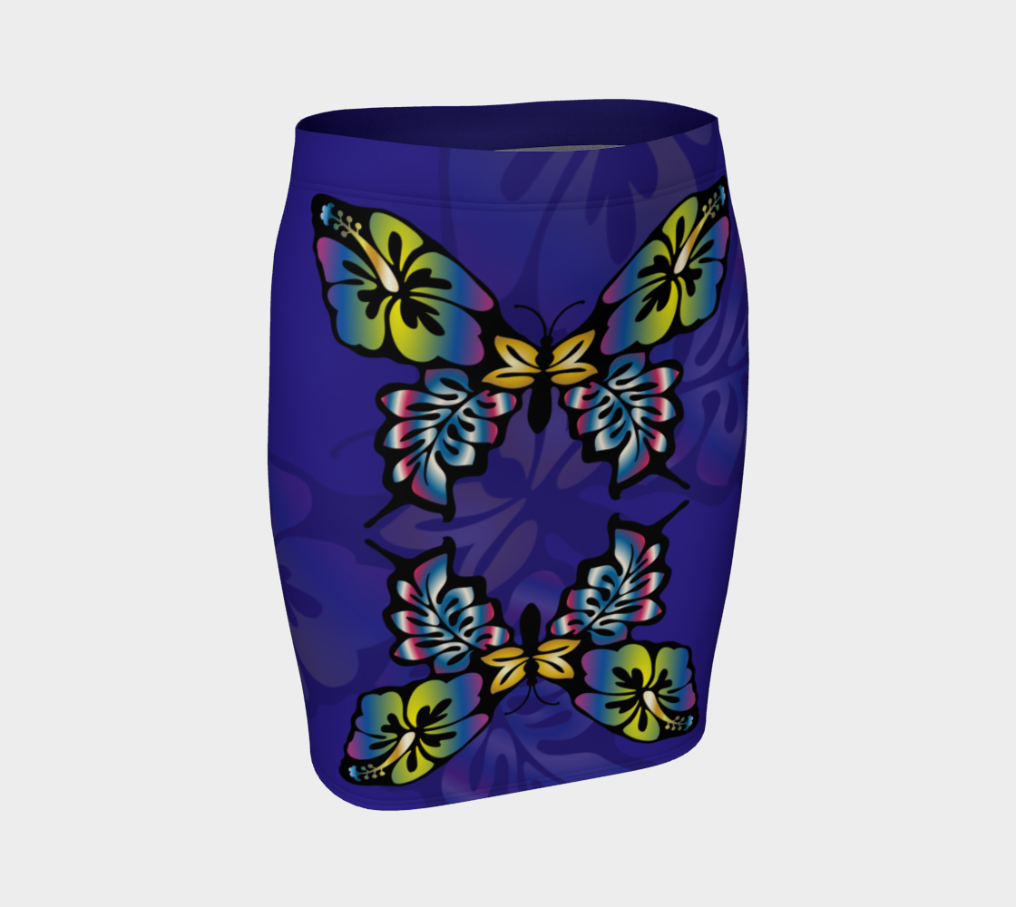 Hibiscus Butterfly Fitted Skirt preview