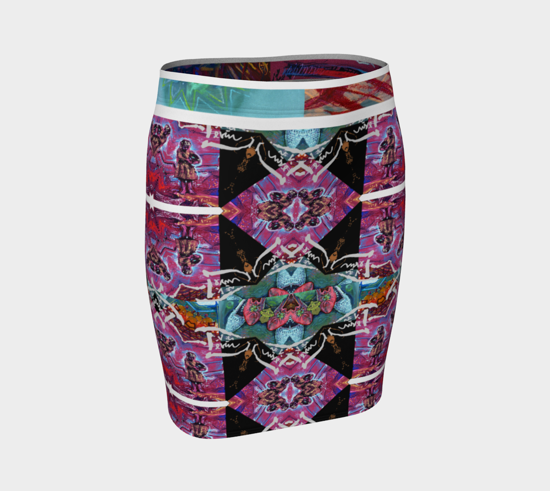 Devin Abstract-Avatar Fitted Vase Skirt preview