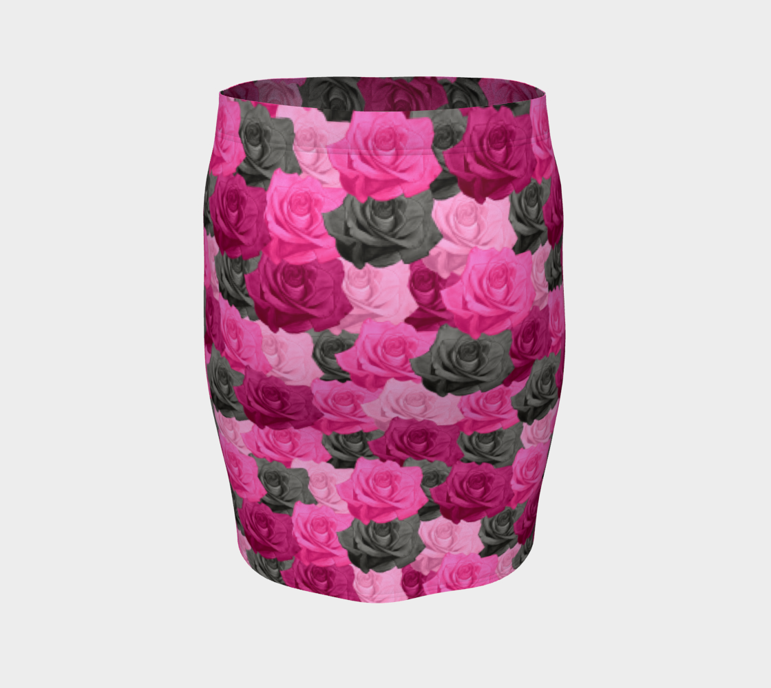 Aperçu de Pink Roses Fitted Skirt #4