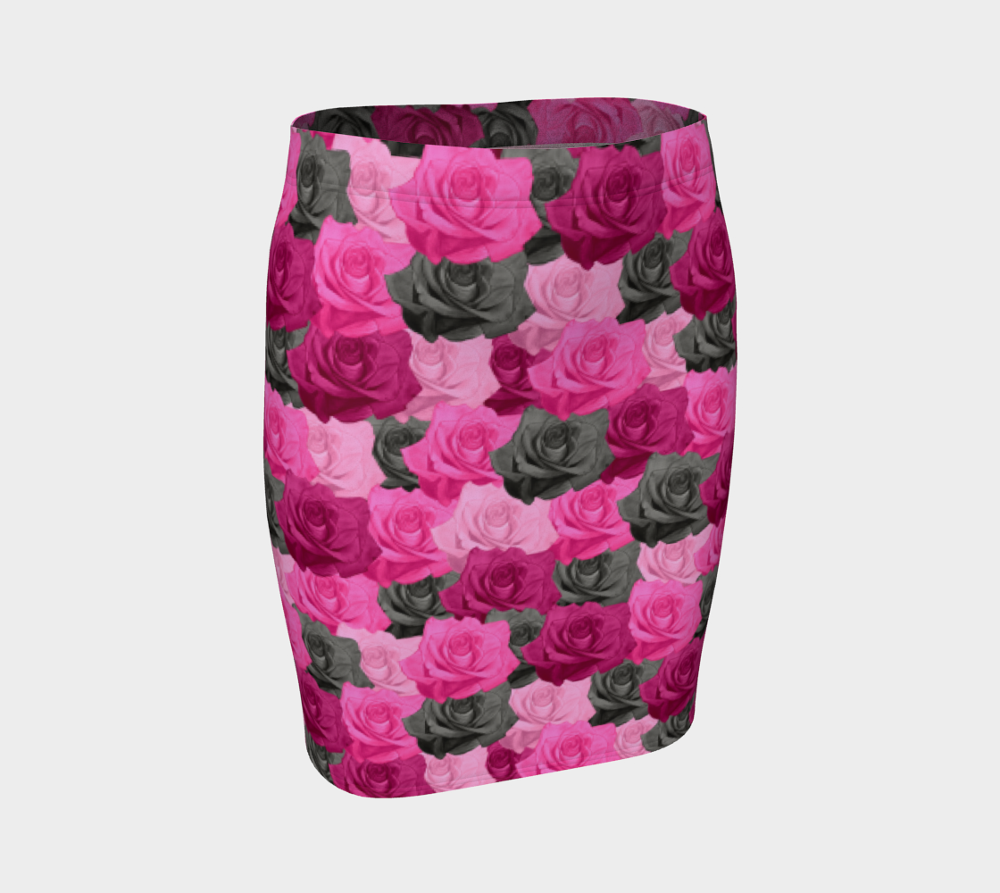 Aperçu de Pink Roses Fitted Skirt