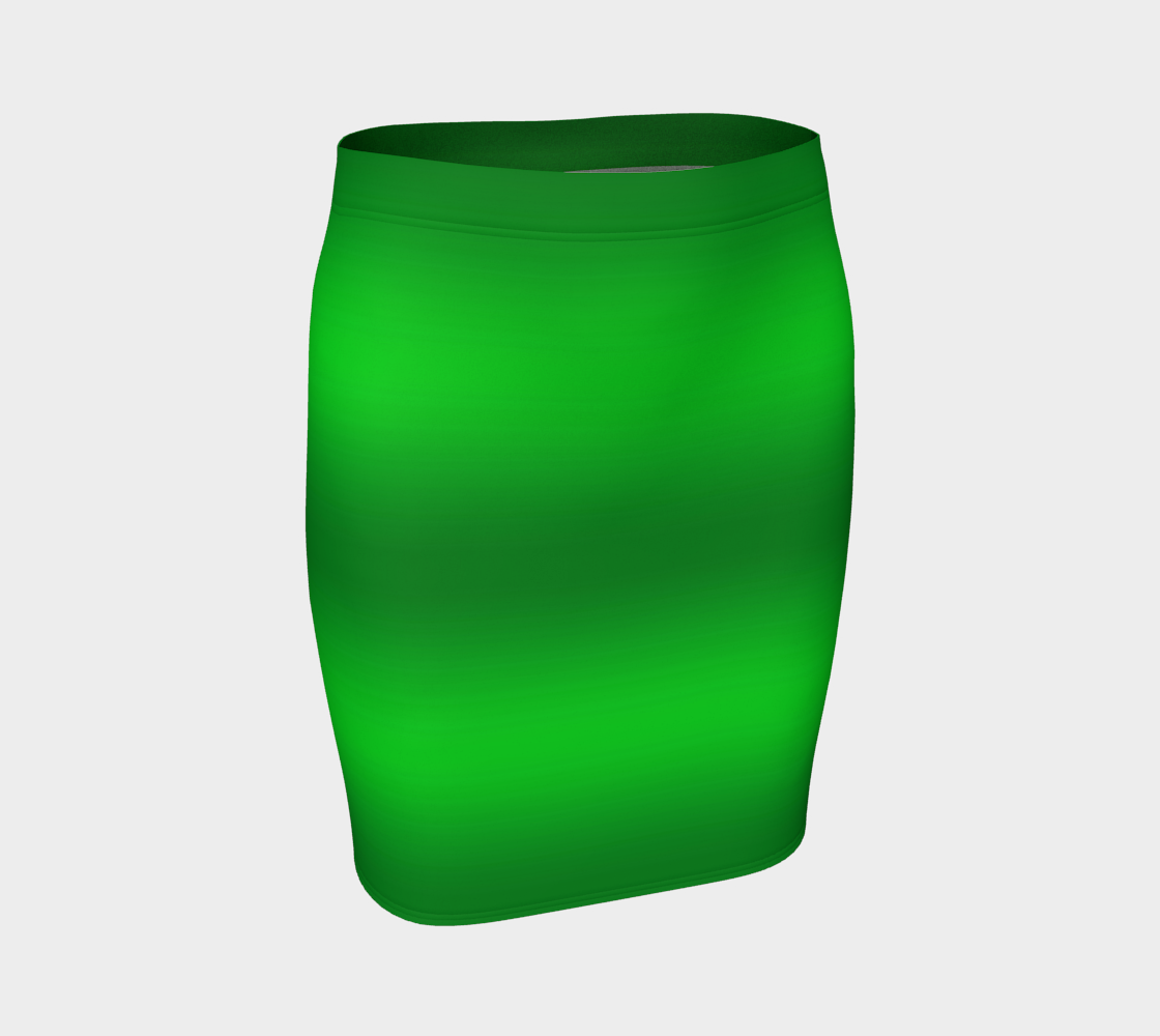 Aperçu de Two Tone Apple Green Pattern Fitted Skirt