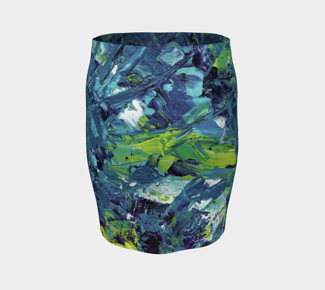 Aperçu de Skirt _ Painting-Blue and Green #4
